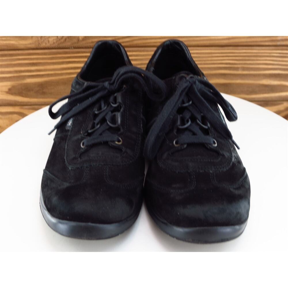 Mephisto Size 6.5 Sneaker Black Leather Medium Lace Up Women - Picture 3 of 11
